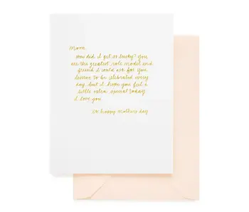 Letter To Mom | Letterpress Mother's Day Card