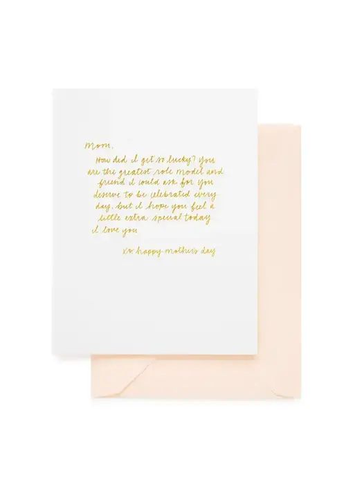 Letter To Mom | Letterpress Mother's Day Card