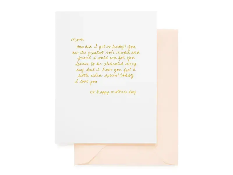 Sugar Paper Letter To Mom | Letterpress Mother's Day Card