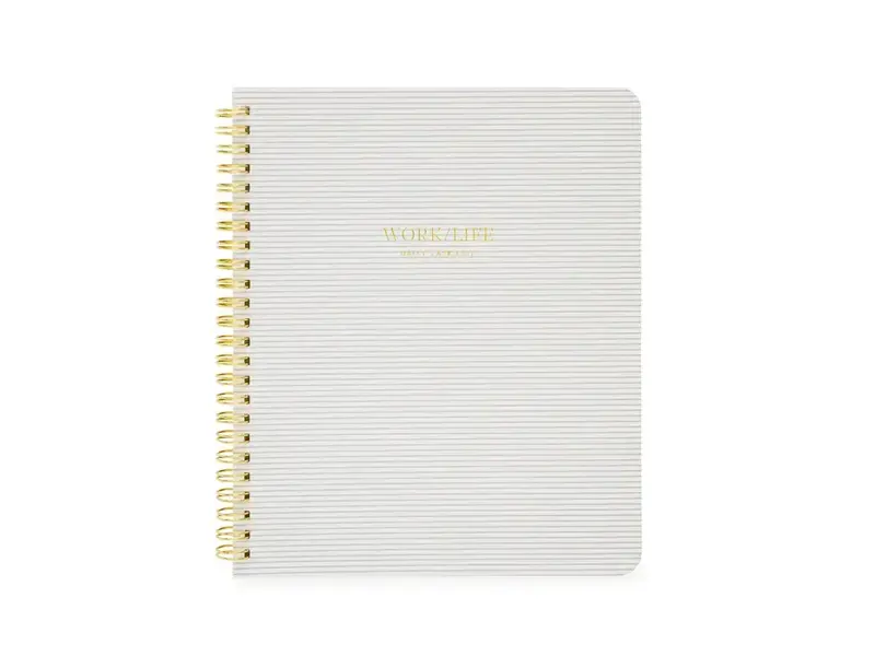 Sugar Paper Work/Life Notebook, Grey Stripe | Guided Notebook