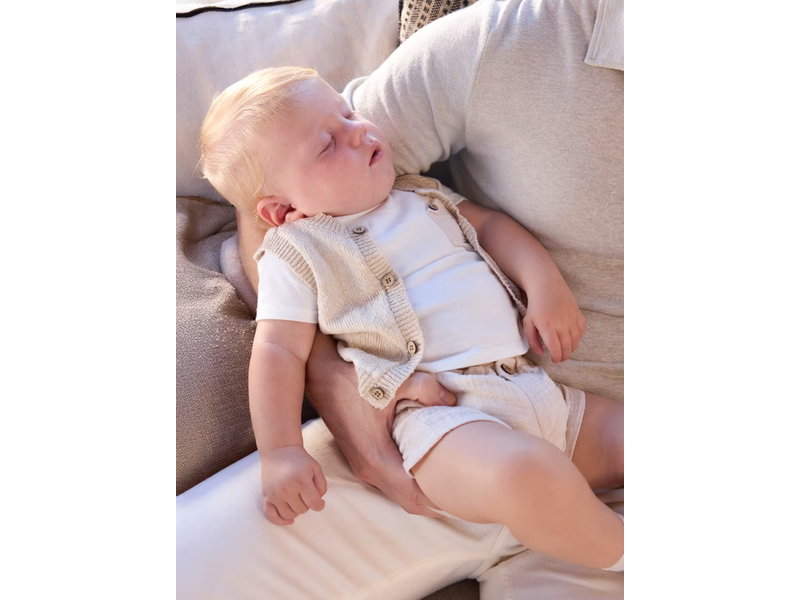 Mayoral Shorts & Knit Vest 3-piece Set Wheat