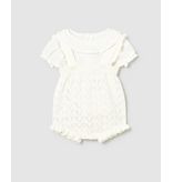 Mayoral Knit Dungaree and Blouse Set Ceramic