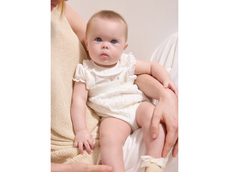 Mayoral Knit Dungaree and Blouse Set Ceramic