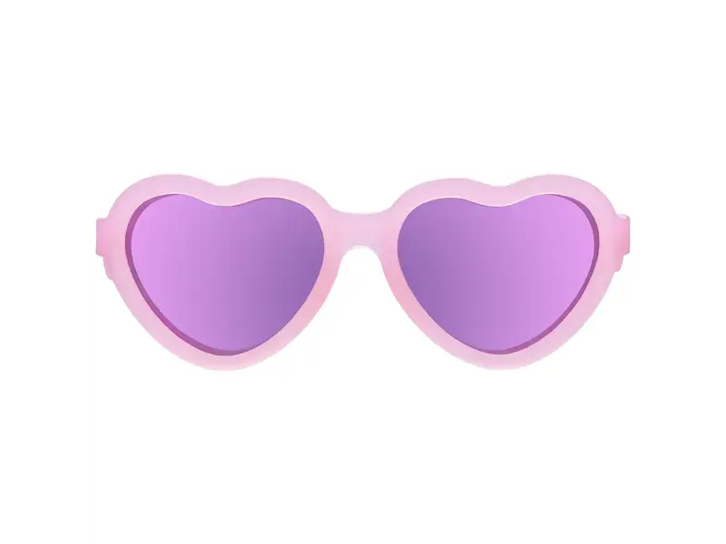 Babiators, LLC Frosted Pink Heart | Purple Polarized Mirrored Lenses 0-2 years