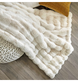 Glory Wisdom Cubby Faux Fur Throw - Vanilla