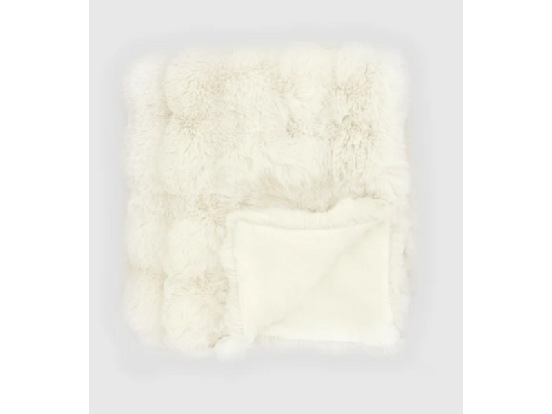 Glory Wisdom Cubby Faux Fur Throw - Vanilla