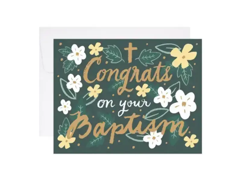 9th Letter Press Baptism Congrats Card