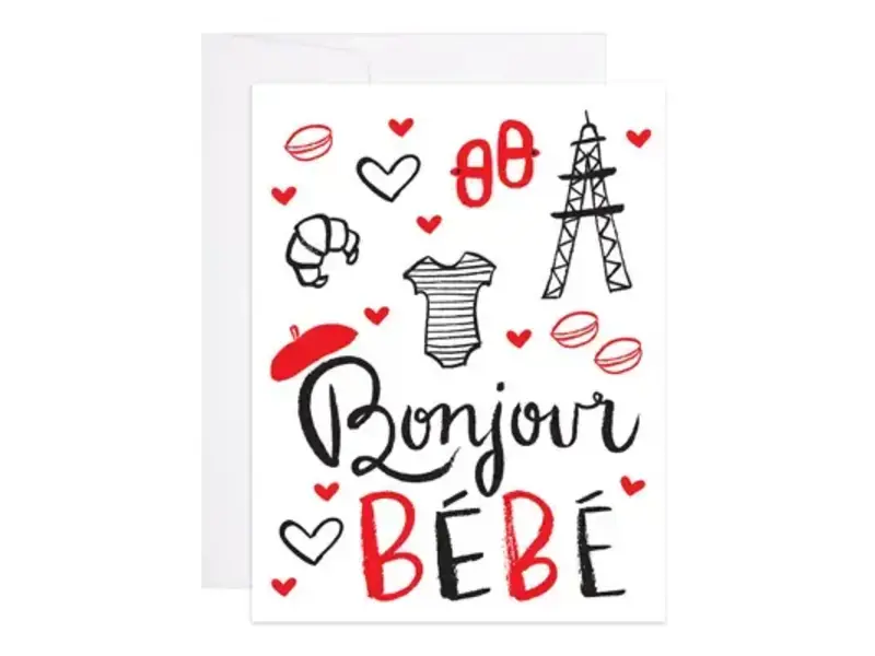 9th Letter Press Bonjour Bebe Card