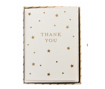 Gold Stars Boxed Stationery; set of 50