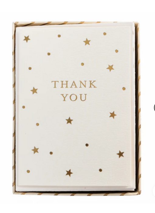 Gold Stars Boxed Stationery; set of 50
