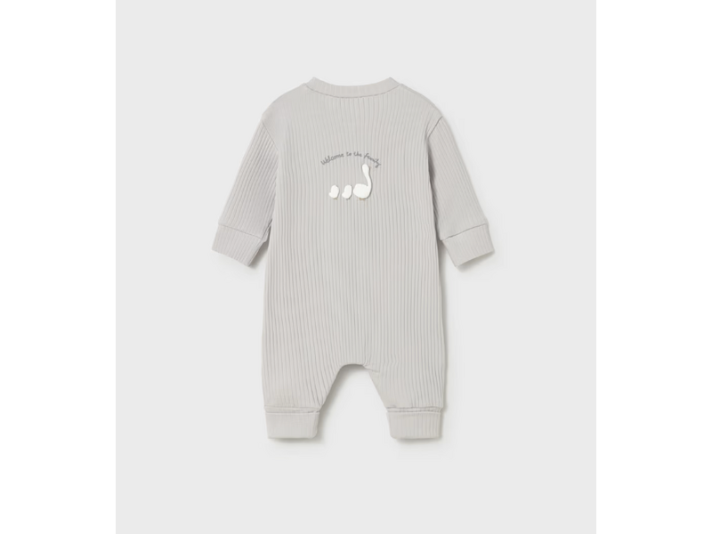 Mayoral Long Onesie Welcome to The Family - Silver