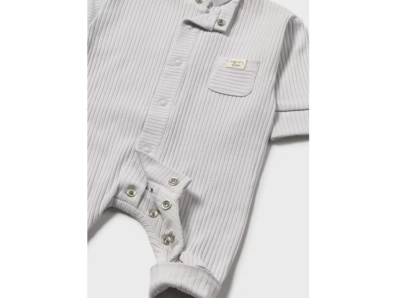 Mayoral Long Onesie Welcome to The Family - Silver