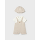 Overall Romper with Hat Set - Wheat
