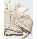 Mayoral Overall Romper with Hat Set - Wheat