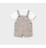 Mayoral Overall Romper and T-shirt Set - Cocoa