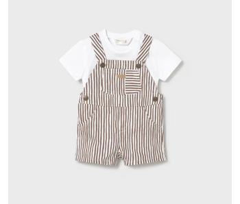 Overall Romper and T-shirt Set - Cocoa