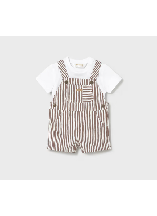 Overall Romper and T-shirt Set - Cocoa