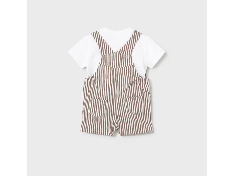 Mayoral Overall Romper and T-shirt Set - Cocoa