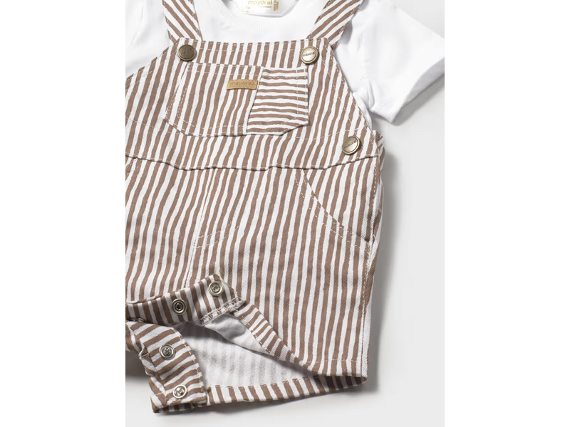 Mayoral Overall Romper and T-shirt Set - Cocoa
