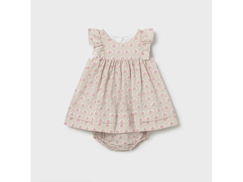 Mayoral Patterned Dress with Bloomers - Terracota