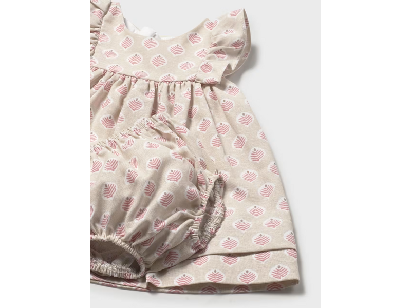 Mayoral Patterned Dress with Bloomers - Terracota