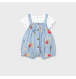 Mayoral Strawberry Overall and T-shirt Set - Lagoon