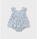 Mayoral Strawberry Gingham Dress with Bloomers - Lagoon