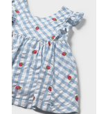 Mayoral Strawberry Gingham Dress with Bloomers - Lagoon