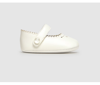 Mary Jane Flats - White