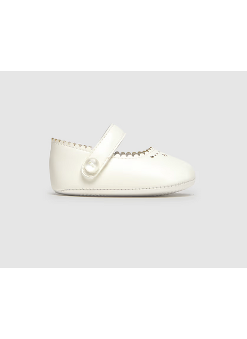 Mary Jane Flats - White