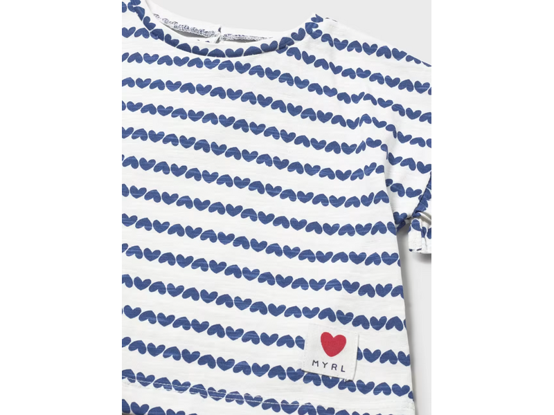 Mayoral Heart Printed T-shirt Porcelain