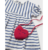 Mayoral Heart Printed Striped Dress with Bag - Porcelain