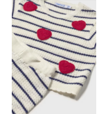 Mayoral Knit Pants with Heart Top Set - Natural