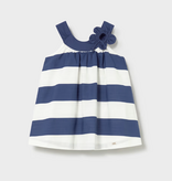 Mayoral Flower Stripe Dress - Porcelain