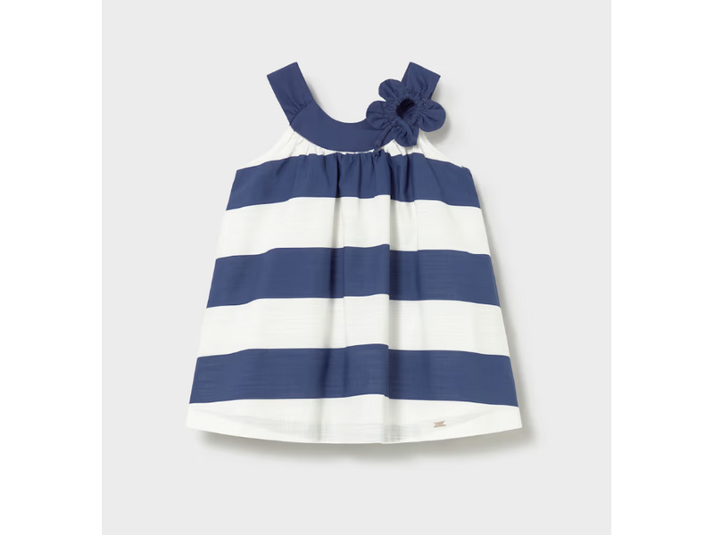Mayoral Flower Stripe Dress - Porcelain