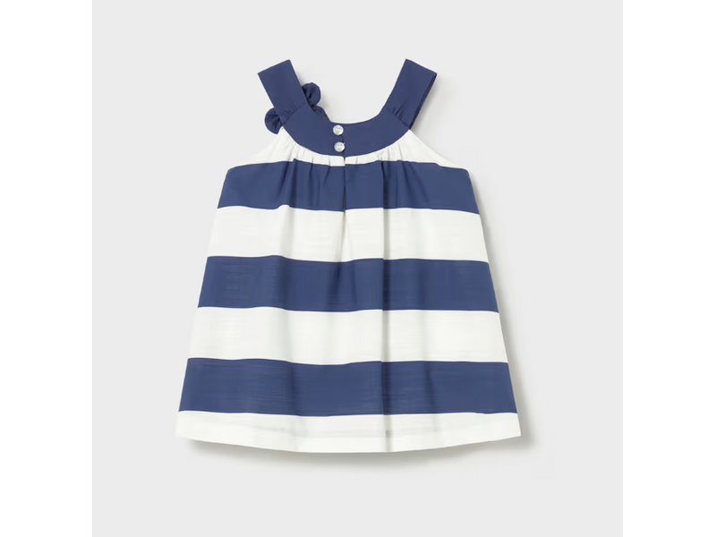 Mayoral Flower Stripe Dress - Porcelain