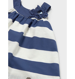Mayoral Flower Stripe Dress - Porcelain