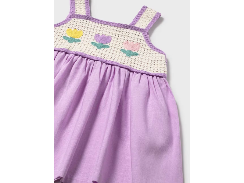 Mayoral Crochet Floral Dress - Lilac