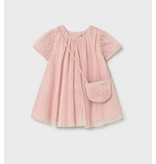 Mayoral Tulle Dress with Bag - Peony