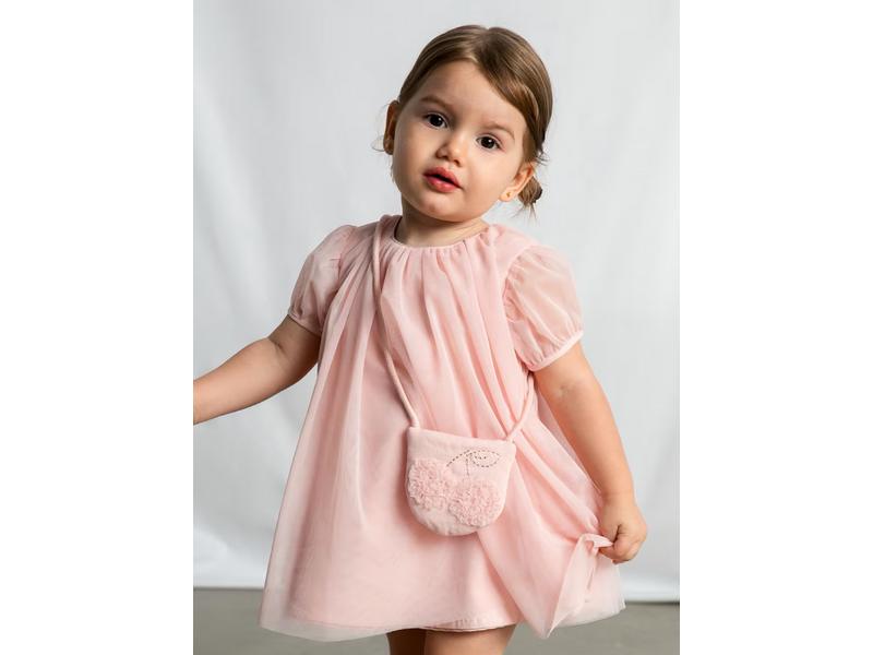 Mayoral Tulle Dress with Bag - Peony