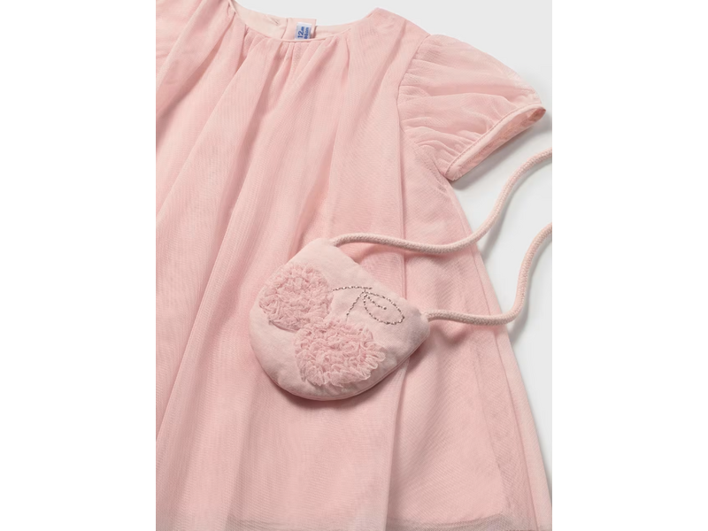 Mayoral Tulle Dress with Bag - Peony