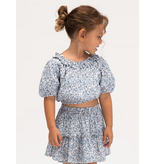 Mayoral Printed Floral Skirt - Sky Blue