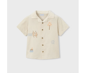 Embroidered Button Down Shirt - Linen