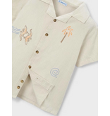 Mayoral Embroidered Button Down Shirt - Linen