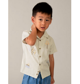 Mayoral Embroidered Button Down Shirt - Linen