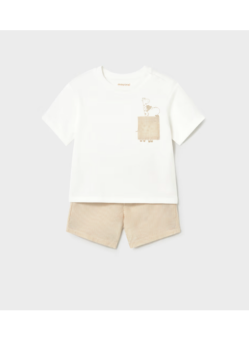 Bermuda Shorts and T-shirt Set - Mocha