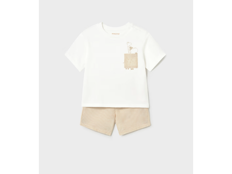 Mayoral Bermuda Shorts and T-shirt Set - Mocha