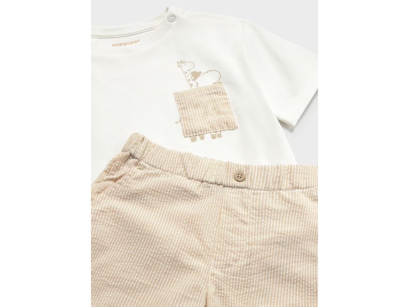 Mayoral Bermuda Shorts and T-shirt Set - Mocha