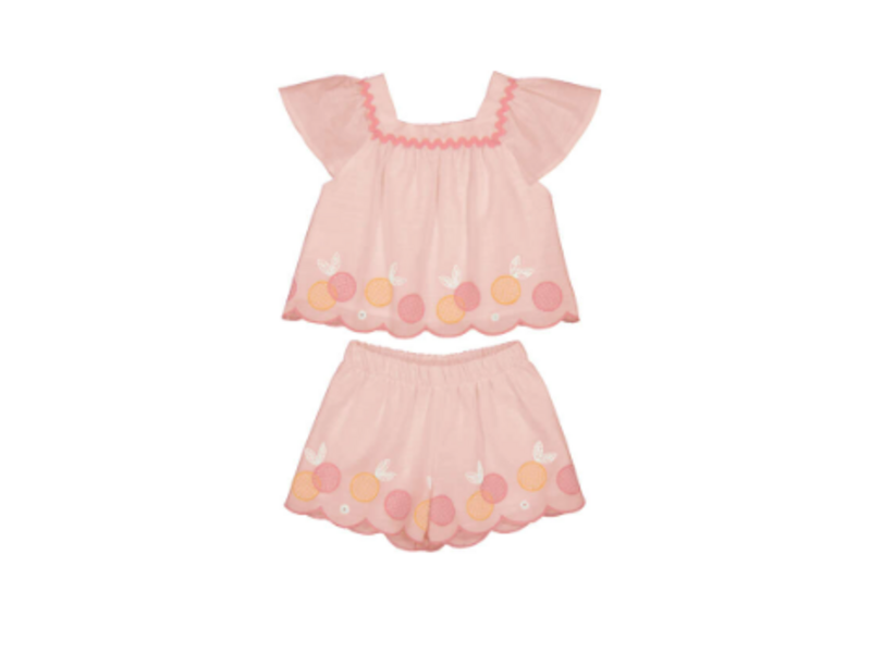 Mayoral Embroidered Bermudas and Blouse Set - Blossom