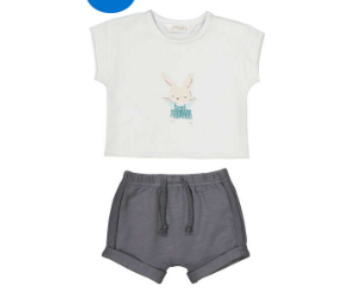 2 Piece Knit Set - Bunny/Charcoal